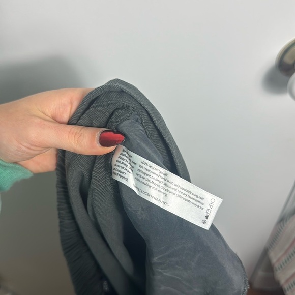 Eileen Fisher Pull On Straight Wide Leg Green Grey Trouser Pants M Minimalist - Picture 6 of 14